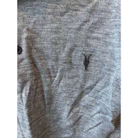 NWOT ALLSAINTS MERINO LONG SLEEVE RAMSKULL POLO SHIRT, XS $170 G38 - Picture 3 of 9